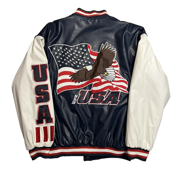 Steve & Barry’s USA Eagle Varsity Jacket Bomber Wool Leather Mens XL Y2K Vintage - Picture 10 of 13